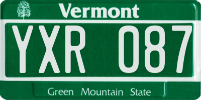 VT license plate YXR087