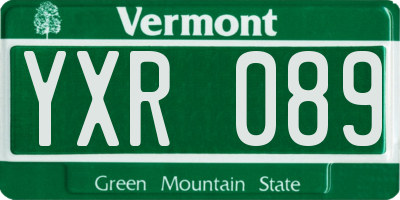 VT license plate YXR089