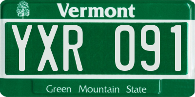 VT license plate YXR091