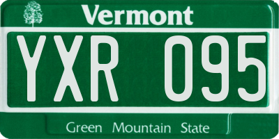 VT license plate YXR095