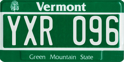 VT license plate YXR096