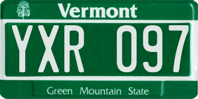VT license plate YXR097