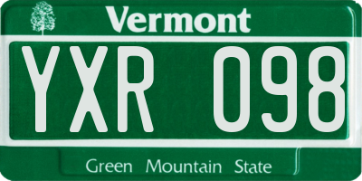 VT license plate YXR098