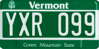 VT license plate YXR099