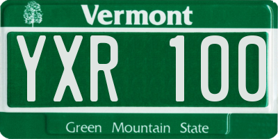VT license plate YXR100