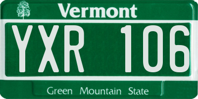 VT license plate YXR106