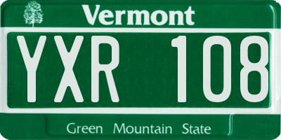 VT license plate YXR108
