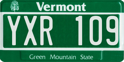 VT license plate YXR109