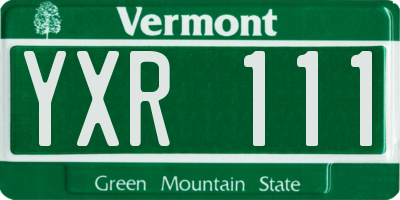 VT license plate YXR111
