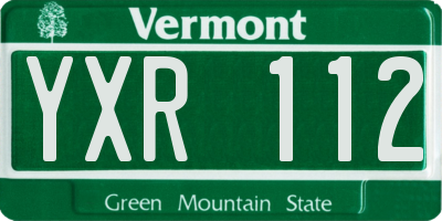 VT license plate YXR112