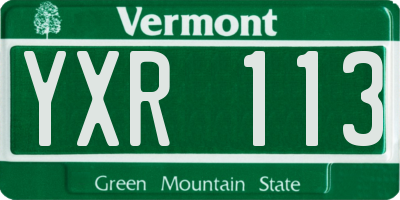 VT license plate YXR113
