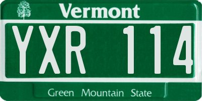 VT license plate YXR114
