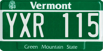 VT license plate YXR115