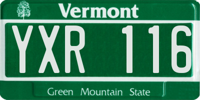 VT license plate YXR116