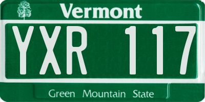 VT license plate YXR117