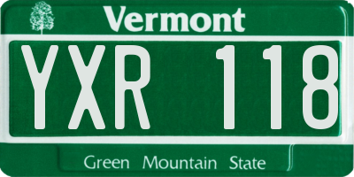 VT license plate YXR118