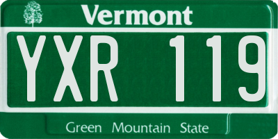 VT license plate YXR119