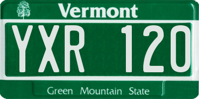 VT license plate YXR120