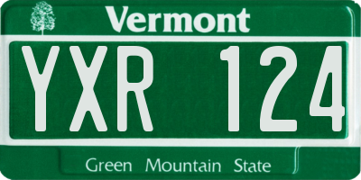 VT license plate YXR124