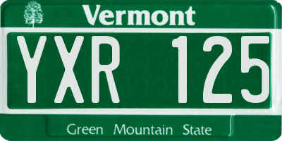 VT license plate YXR125
