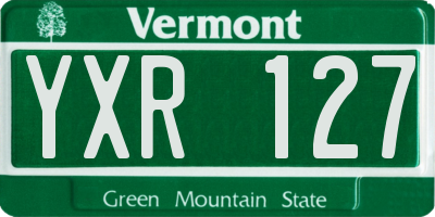 VT license plate YXR127