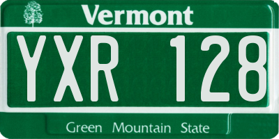 VT license plate YXR128