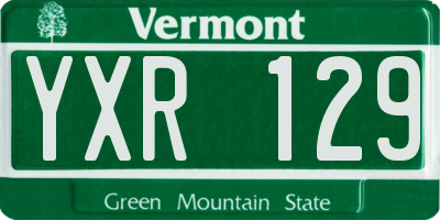 VT license plate YXR129