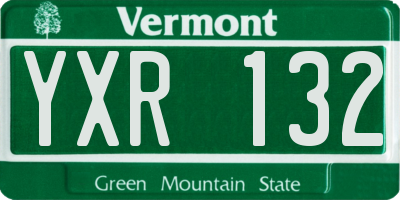 VT license plate YXR132