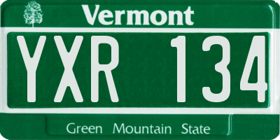 VT license plate YXR134