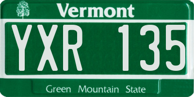 VT license plate YXR135
