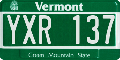VT license plate YXR137