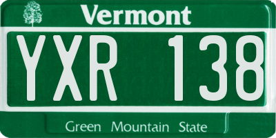 VT license plate YXR138