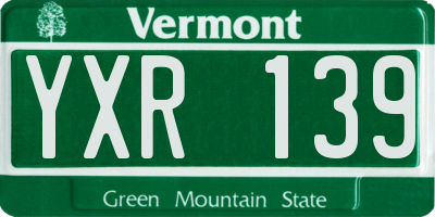 VT license plate YXR139