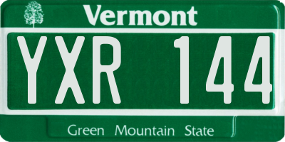 VT license plate YXR144