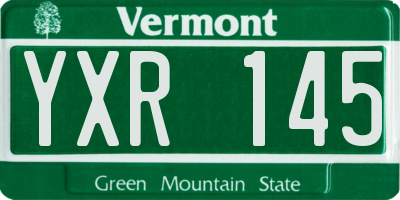 VT license plate YXR145