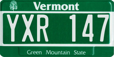 VT license plate YXR147