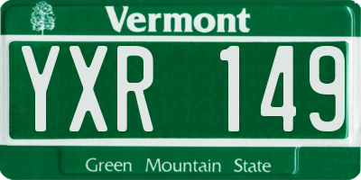 VT license plate YXR149