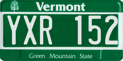 VT license plate YXR152