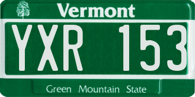VT license plate YXR153
