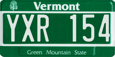 VT license plate YXR154