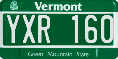 VT license plate YXR160