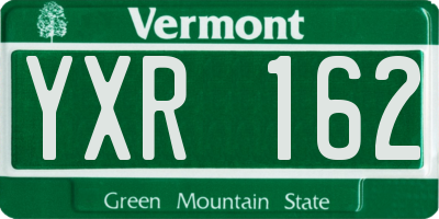 VT license plate YXR162