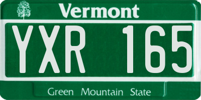 VT license plate YXR165