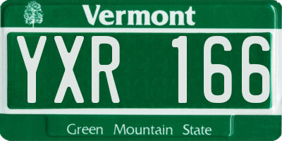 VT license plate YXR166