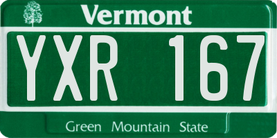 VT license plate YXR167