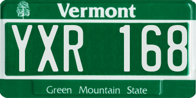 VT license plate YXR168