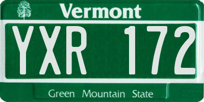 VT license plate YXR172