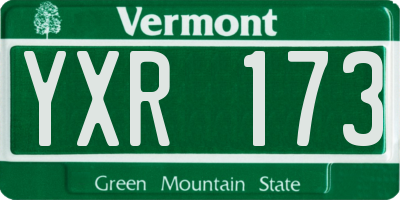 VT license plate YXR173