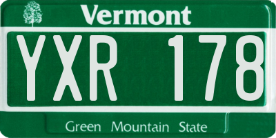 VT license plate YXR178