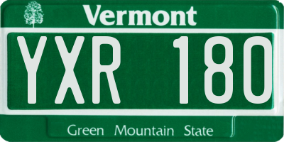 VT license plate YXR180